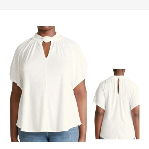 Rachel Rachel Roy Plus Size Classic white top ‎ X NWT - Picture 1 of 10